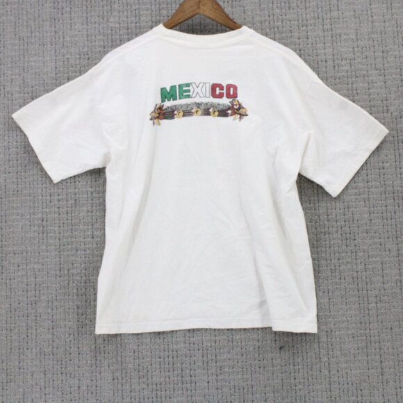 Vintage Lobo Shirt Men XL White Short Sleeve Mexico Nogales Graphic Logo Art 90s - Picture 7 of 9